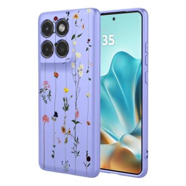 Imagem de KOARWVC Capa de celular para Moto Edge 60 Fusion, XT2505 XT2503-4 Motorola Edge 60 Capa fofa com estampa de flor, capa protetora fina de TPU macio para Motorola Edge 60 Fusion Purple Garden