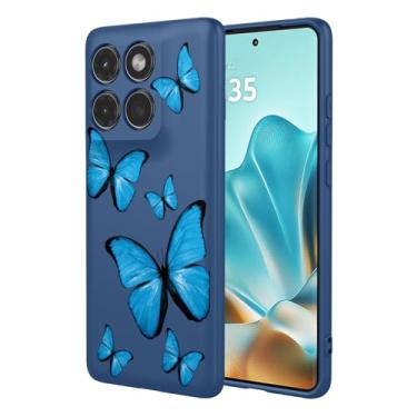 Imagem de KOARWVC Capa de telefone para Moto Edge 60 Fusion, XT2505 XT2503-4 Motorola Edge 60 design bonito padrão borboleta fina protetora macia TPU bumper capa de telefone para Motorola Edge 60 Fusion Blue