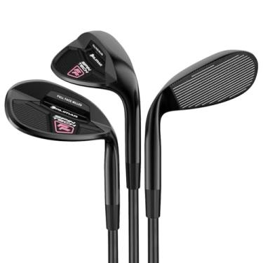 Imagem de Orlimar Golf Spin Tech Conjunto completo de 3 peças preto/rosa cunha para mulheres, 52 56 60 mão esquerda (arremesso/areia/cunha de lóbulo)