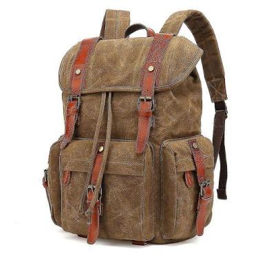 Imagem de Mochilas bolsa de viagem retrô masculina e feminina bolsa de lona impe