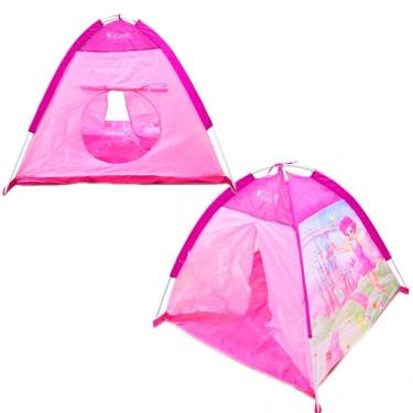 Imagem de Brinquedo Infantil Barraca Rosa Toca Fadinha Feliz Menina