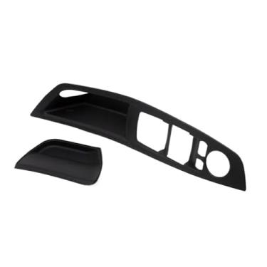 Imagem de Compatível com BMW Série 5 F10 F18 2011 2012 2013 2014 2015 2016 2017 Interior do carro Textura de fibra de carbono Maçaneta de tração da porta Guarnição da tampa protetora(Black Driver RHD)