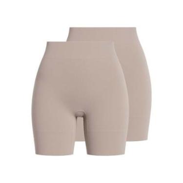 Imagem de Kit com 2 Bermudas Feminina Modeladora Liz 74394 Bege-Feminino