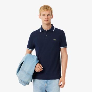 Imagem de Camisa Polo Trim Accent L.12.12 Ajuste Regular - Lacoste, Azul marinho