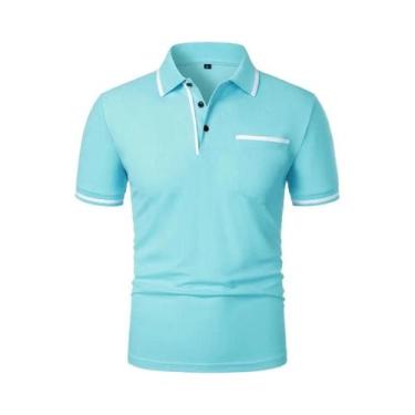 Imagem de Camisas Polo Masculinas Casuais De Verão, Respiráveis, De Manga Curta,