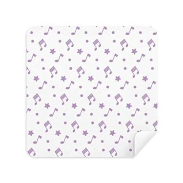Imagem de Pano de limpeza de tela Purple Small Stars Music Notes tecido de camurça 2 peças