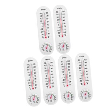 Imagem de Baluue 6 Unidades Conjunto de 6 peças para medidor de temperatura e umidade montado na parede higrômetro termômetro preciso medidor de umidade digital mini termômetro externo