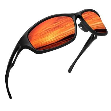 Imagem de Óculos de Sol Esportivo Polarizado para Masculino Femininos UV400 Proteção Ciclismo Dirigir Armação Inquebrável Joopin Óculos de Sol para Homens e mulheres (Lente Espelhada Vermelha)