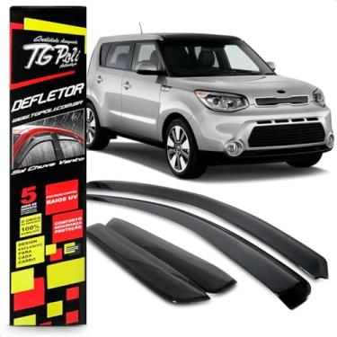 Imagem de Calha Chuva Defletor Inteiriça Slim Soul 4 Portas 2009 2010 2011 2012 2013 2014 Fumê 100% Acrílico