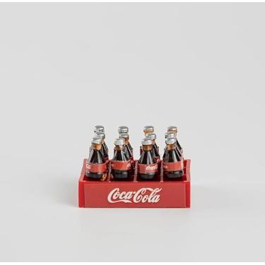 Imagem de LovingLuLu I'm bored, put a coke bar on the table Mini ornamentos decorativos 12 garrafas + miniaturas de base, vermelho e preto