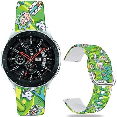 Imagem de Sjiangqiao Pulseiras Rick and Morty, compatível com Samsung Galaxy Watch 6/5/4/3 e Active de 2/40 mm - pulseira de desenho animado de 20 mm