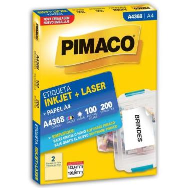 Imagem de Etiqueta A4 A4368 100 Folhas 143,4 X 199,9 MM - Caixa com 200 - Pimaco