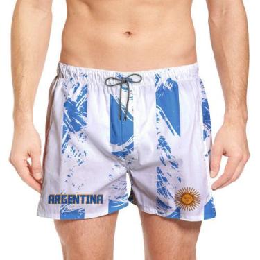 Imagem de Short Masculino Estampa Argentina Verão Futebol Piscina Moda - Bueno S