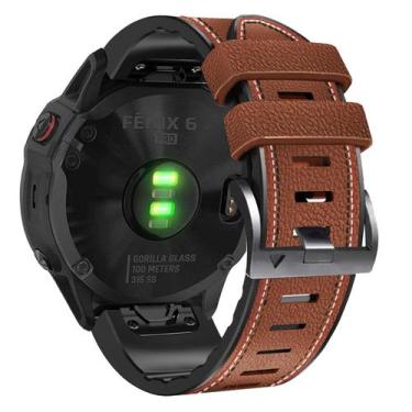 Imagem de Pulseiras de Relógio Garmin Quick Fit de 22mm em Couro