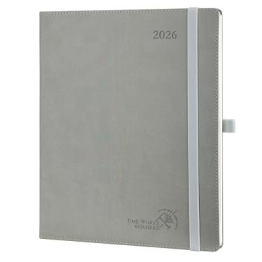 Imagem de POPRUN Agenda 2026 (grande - 21 cm x 26 cm) - Calendário semanal 2026 (janeiro de 2026 a dezembro de 2026) com horários horários, agenda semanal mensal para gerenciamento de tempo, TJ-26-CELK7-GY