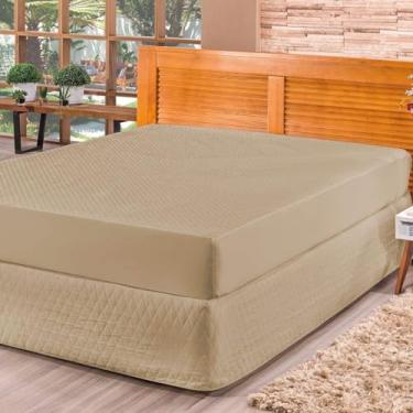 Imagem de Capa Protetor de Colchão Casal Box 40cm Impermeável Com Elástico (AVELÃ)