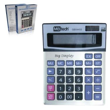Imagem de Calculadora eletronica 12 digitos a pilha / solar 19x14,5cm - MILENIO 
