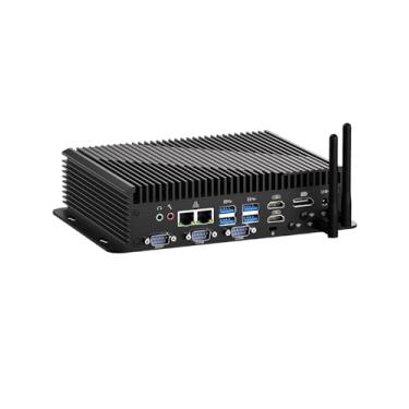 Imagem de WEIDIAN Mini PC industrial DC 9~36V, i5 1235U 32GB DDR5 1TB NVME SSD, (resfriamento do ventilador) Win 11 Mini computador desktop 6xCOM(RS232/422/485) 4K 3xDisplays (2HD+DP) 8xUSB 2x2.5G LAN WiFi6&