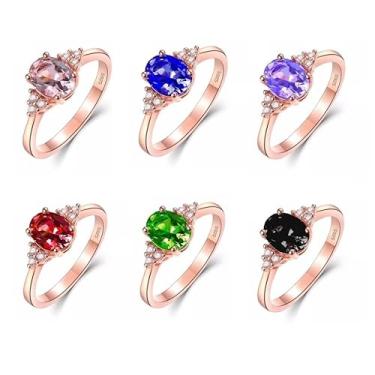 Imagem de Anel Formatura Feminino Banhado a Ouro Rosé Cores Variadas com Caixinha (Verde, 24)