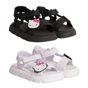 Imagem de Kit 2 Pares Sandália Infantil Hello Kitty Menina Estilosa e Confortáve