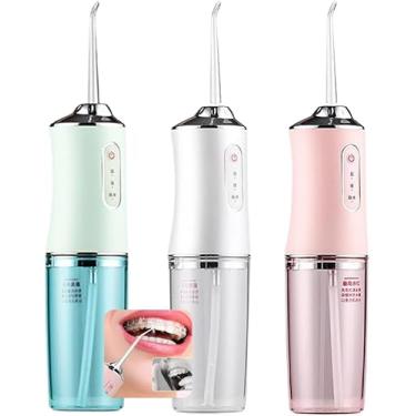 Imagem de Irrigador Oral Elétrico Portátil 220ML - Limpeza Profunda de Dentes e Gengivas com 3 Modos e 4 Bicos | Ideal para Próteses e Implantes | Jato d’Água Supersônico Sem Fio