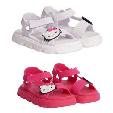 Imagem de Kit 2 Pares Sandália Infantil Hello Kitty Menina Estilosa e Confortáve