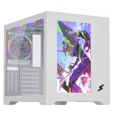 Imagem de Gabinete Gamer SuperFrame Box Magic - Display 13.3 - 6 Coolers - ATX - Branco - SF-CS-BMMAW6F