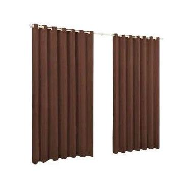 Imagem de Cortina roma 200x140 sala quarto escritório decoração parede marrom - 