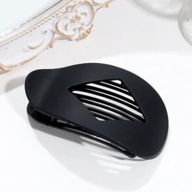 Imagem de Grampo oval plano de bico de pato suporte de rabo de cavalo de cabelo grosso, estilo coreano, simples, acessórios de cabelo elegantes para mulheres (estilo 1)