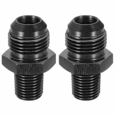 Imagem de HARFINGTON 8AN macho para 1/10.2 cm NPT macho adaptador de alargamento reto tubo adaptador de encaixe de linha de mangueira de combustível de alumínio para veículos, preto
