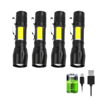 Imagem de Lanterna Mini LED Recarregável USB Portátil Luz COB De Alta Potência À