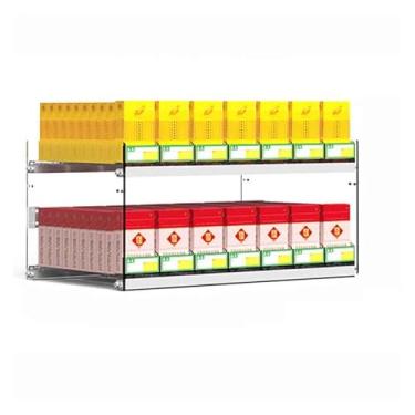 Imagem de Suporte organizador de cigarros de acrílico - Suporte de exibição multicamadas automático para tabaco, chiclete e doces - Solução de armazenamento transparente em vários tamanhos (estilo 3)