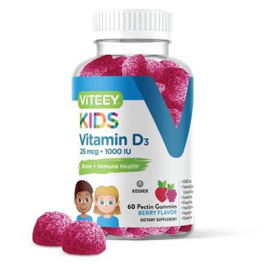 Imagem de Gomas de vitamina D3 para crianças Viteey Bone Health 25 mcg 1000 UI-Unissex