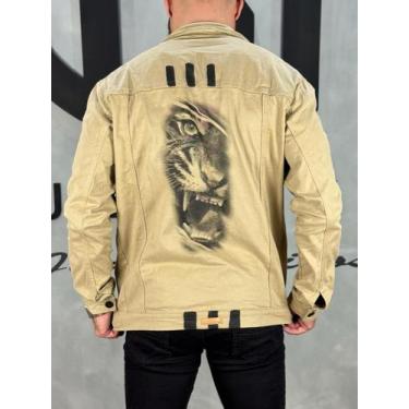 Imagem de Jaqueta Masculina Premium Estampada 4k Tigre - JST Jeans, Caqui, P