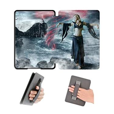 Imagem de Capa de 16 cm com alça de mão para Kindle Paperwhite 11º lançado em 2021, modelo M2L3EK e M2L4EK, capa impermeável com hibernação automática