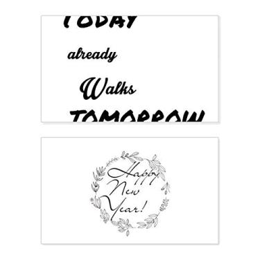 Imagem de Poetry Today Already Walk Tomorrow New Year Festival Cartão de felicitações Bless Message Present