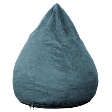 Imagem de Puff Confort Pera Suede Azul 90 cm