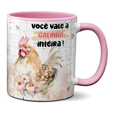 Imagem de Caneca Você Vale Galinha Inteira Tem Amizade Que Vale A Pena (Rosa)