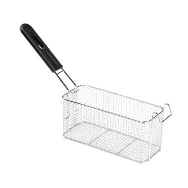 Imagem de Generic Fritadeira de aço inoxidável, suporte para batatas fritas com alça, cesta de servir para frango, asa, anéis de cebola, churrasco, casa