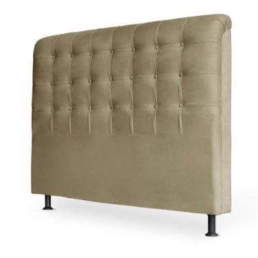 Imagem de Cabeceira cama box casal estofada Queem ana 160cm capitonê suede marro