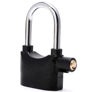 Imagem de Cadeado com Alarme Sirene Grande Trava Anti furto Segurança 110db Som 