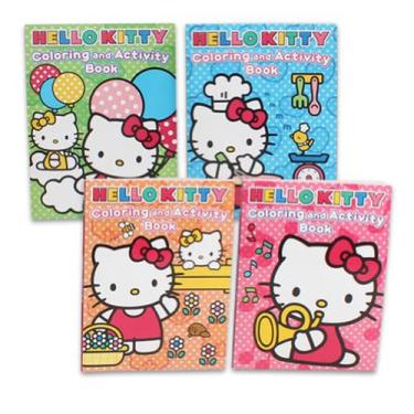 Imagem de Hello Kitty Coloring and Activity Books Super Set ~ 4 Hello Kitty Books, Stickers, and Beach Kids Door Hanger