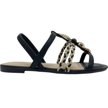 Imagem de Sandália Feminina Rasteira Casual Dia a Dia Passeio Conforto com Pedrarias Dakota Y7992