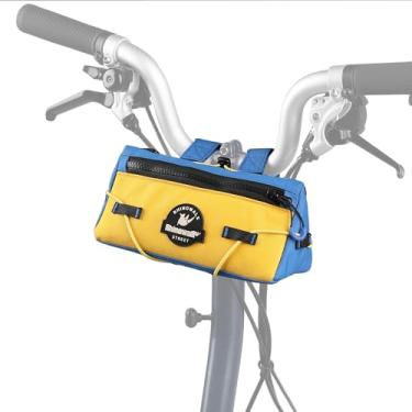 Imagem de Rhinowalk Bolsa para guidão de bicicleta, bolsa frontal urbana para ciclismo, cesta de bicicleta, bolsa de armazenamento para bicicleta dobrável MTB, bolsa de ombro, acessórios de ciclismo (azul)