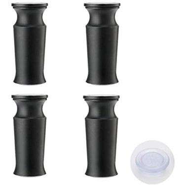 Imagem de LUOFDCLDDD Pernas de móveis, pés diyniture ajustáveis em altura, para sofá de armário, pernas de cadeira, pés de suporte espessos, pernas redondas com tapete de borracha transparente, conjunto de 4