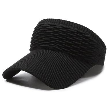 Imagem de Viseira Aba Longa Boné Moda Blogueira Respirável Preto