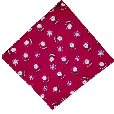 Imagem de Kit 4 Guardanapos De Tecido Algodão Replica Papai Noel Vermelho 39cmx39cm