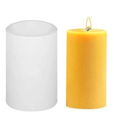 Imagem de Molde de vela de pilar de cera de 7 x 15 cm, 65 horas, cilindro grande, molde de vela de silicone, cilindro longo, molde de silicone, para decoração de casa