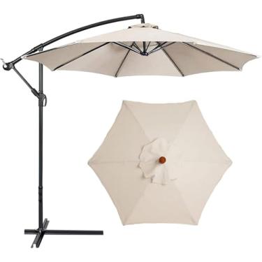 Imagem de 6 Braços 2m / 2,7m / 3m Capas De Guarda-sol De Substituição Dossel De Substituição De Guarda-chuva De Pátio Guarda-chuva De Mesa De Mercado Ao Ar Livre Substitu, White, 2M/6.56Ft