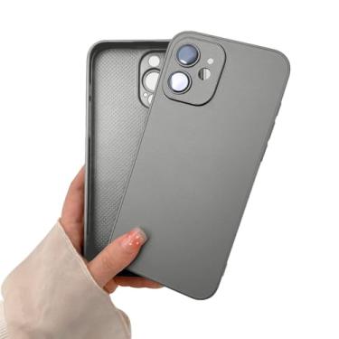 Imagem de Capinha Compativel com iPhone 12 Verso Vidro Fosco Bordas de Silicone Luxuosa Premium Com Proteção de Camera